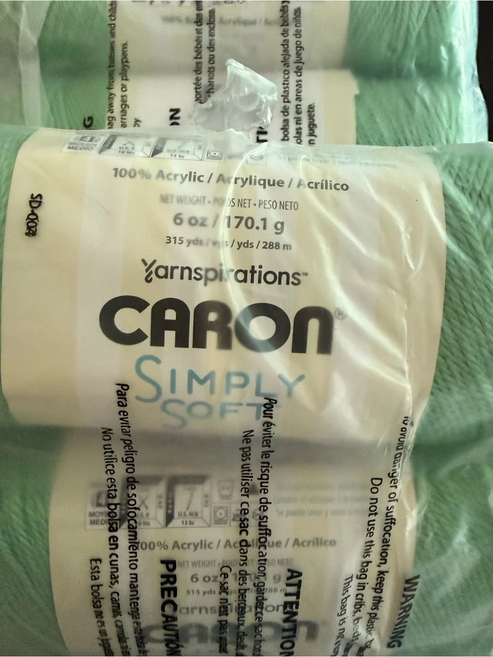 Carbon Simply Soft Acrylic Yarn - Mint Green - Sage